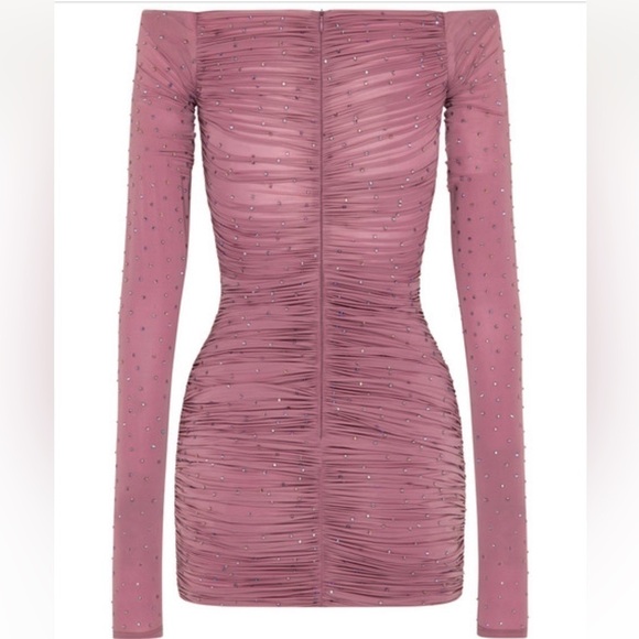 Alex Perry Tinley Ruched Off Shoulder Mini Dress - Picture 4 of 9